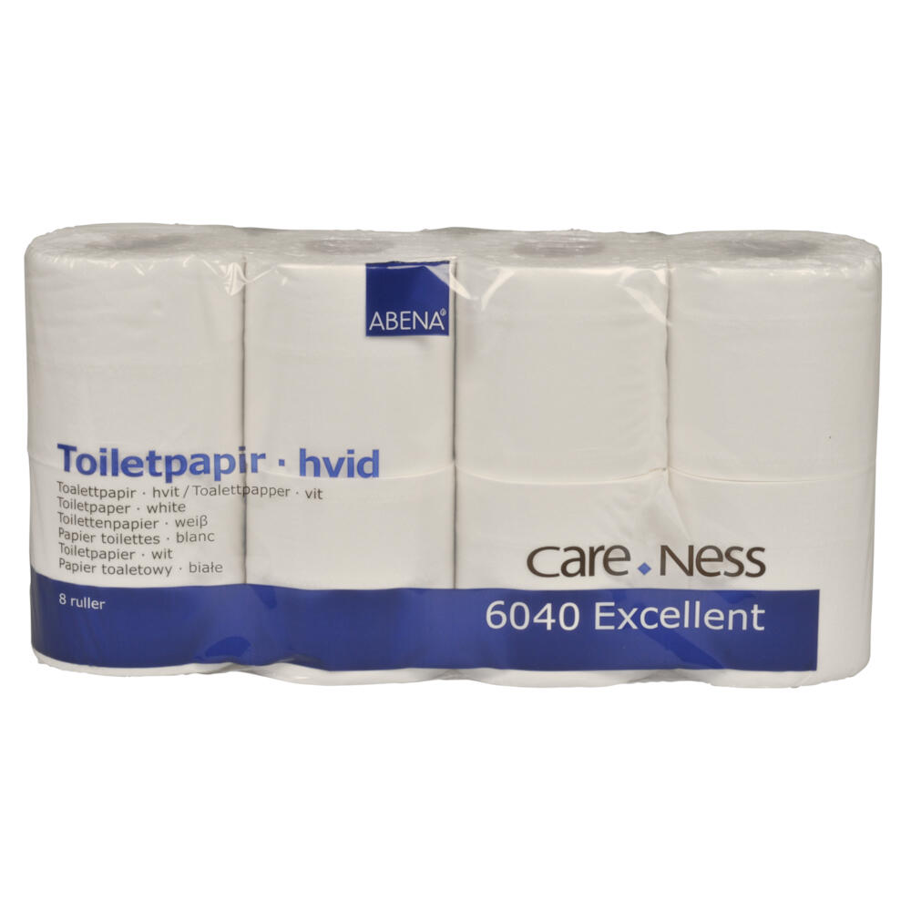 Toalettpapper Abena Care-Ness Excellent 2-lags Vit 33m/rl 64rl