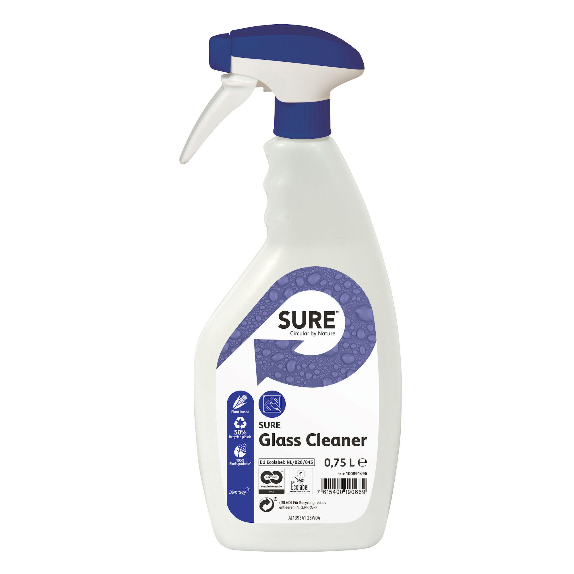 Fönsterputsmedel Spray Diversey Sure Glass Cleaner 750ml
