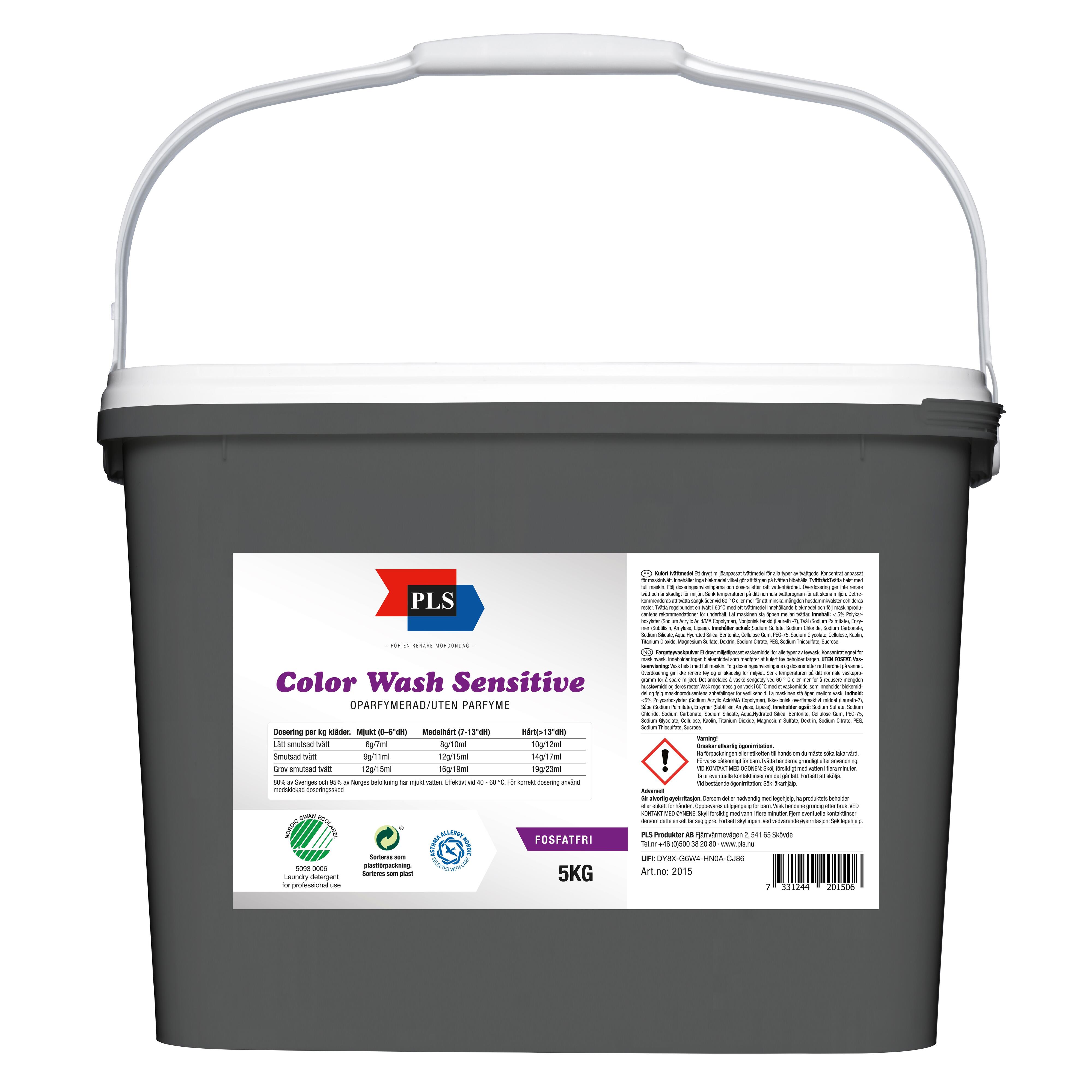 Tvättmedel PLS Color Wash Sensitive 5kg