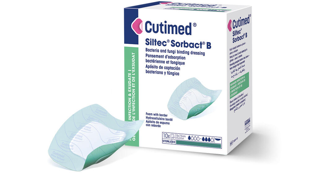 Skumförband Sorbact Cutimed Siltec B Grön 10x10cm 10st