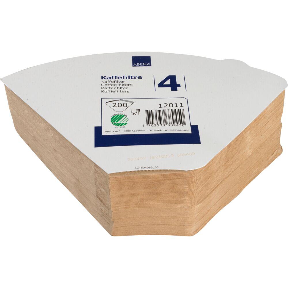 Kaffefilter Abena 1x4 Oblekt 130mm 200st