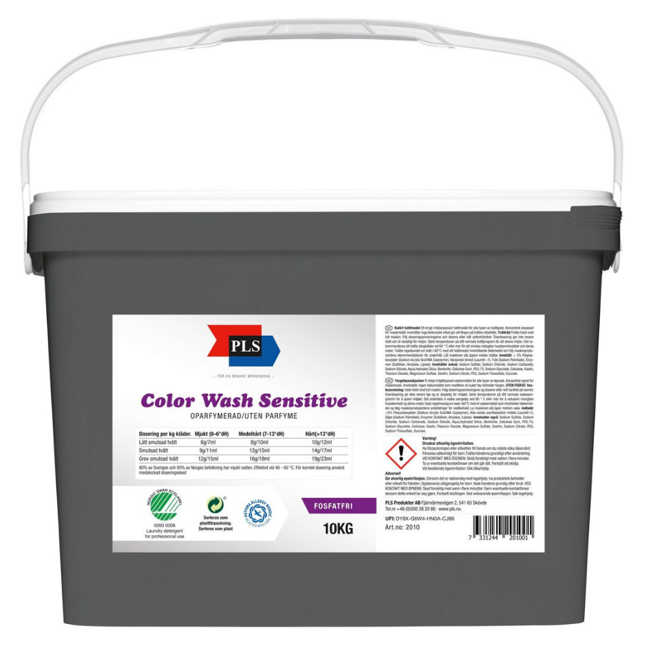 Tvättmedel PLS Color Wash Sensitive 10kg