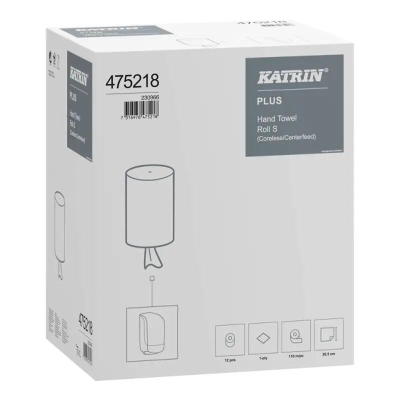 Handtorkrulle Katrin Plus Hylslös S 110m Vit 12rl