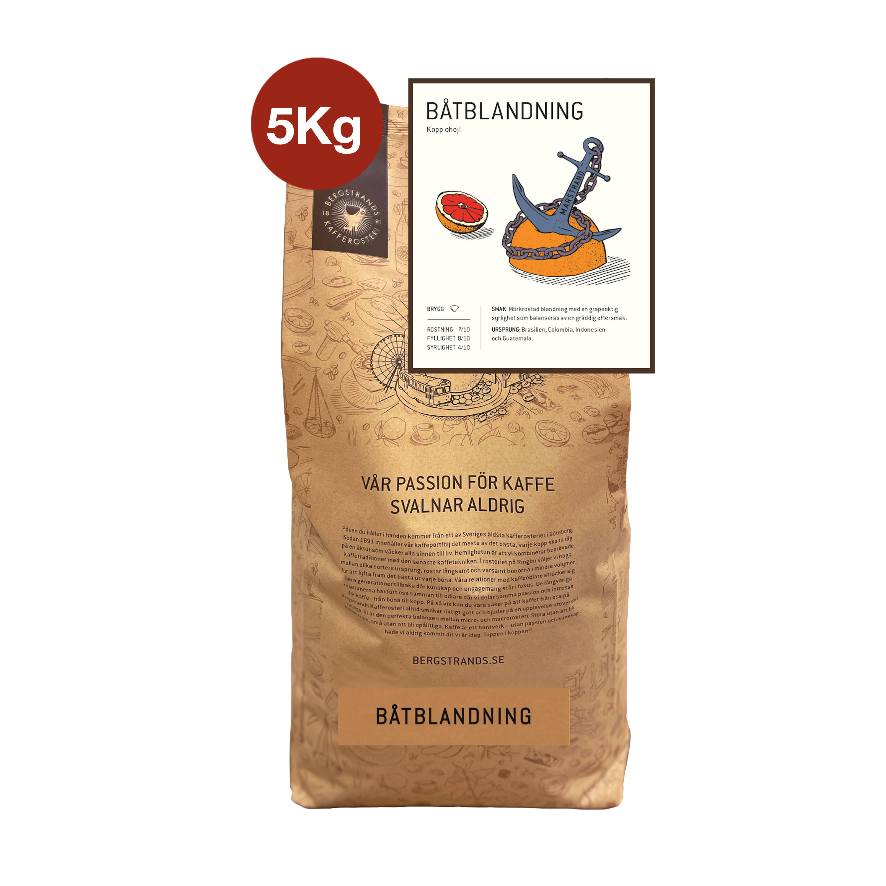 Kaffe Bergstrands Båtblandning Bönor 5kg