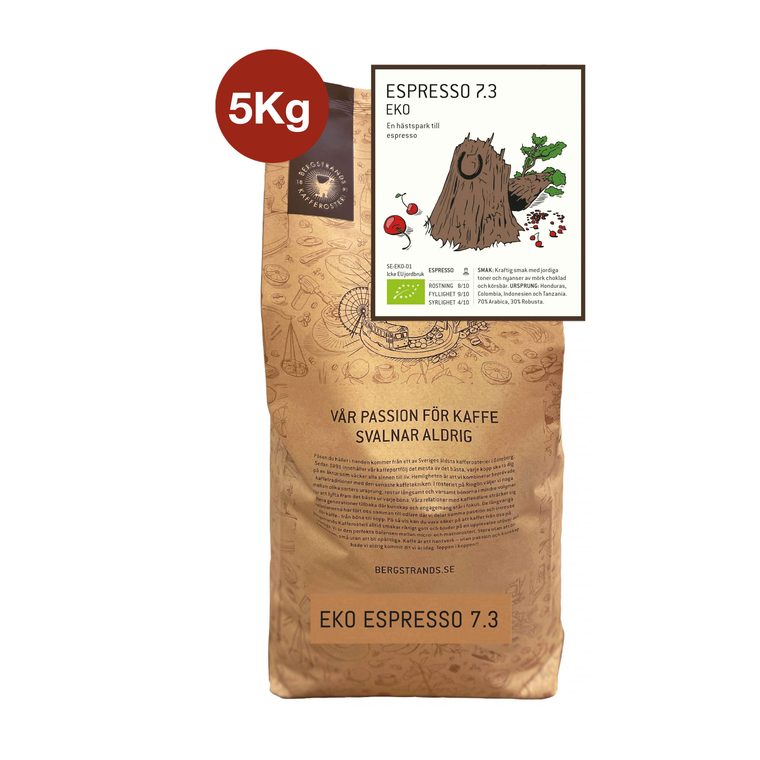 Kaffe Bergstrands Espresso 7.3 EKO Bönor 5kg