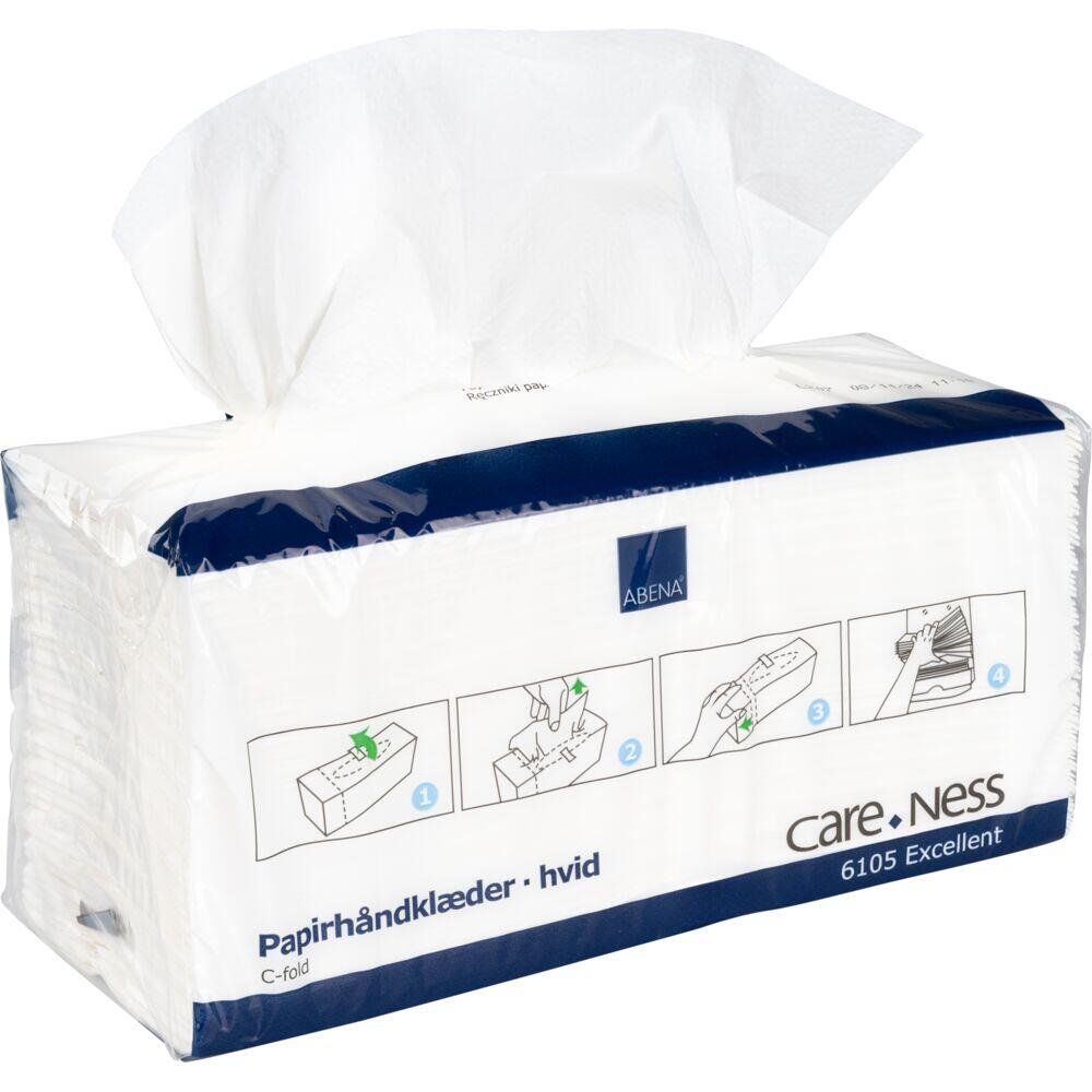 Pappershandduk Abena Care-Ness Excellent 2-lag C-vikt Vit 20fp