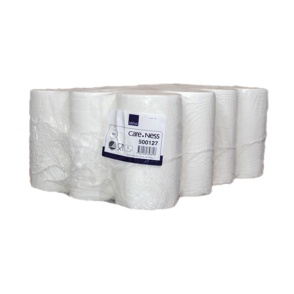 Handtorkrulle Abena Care-Ness Excellent Mini utan Hylsa 1-Lag Vit 110m 12rl