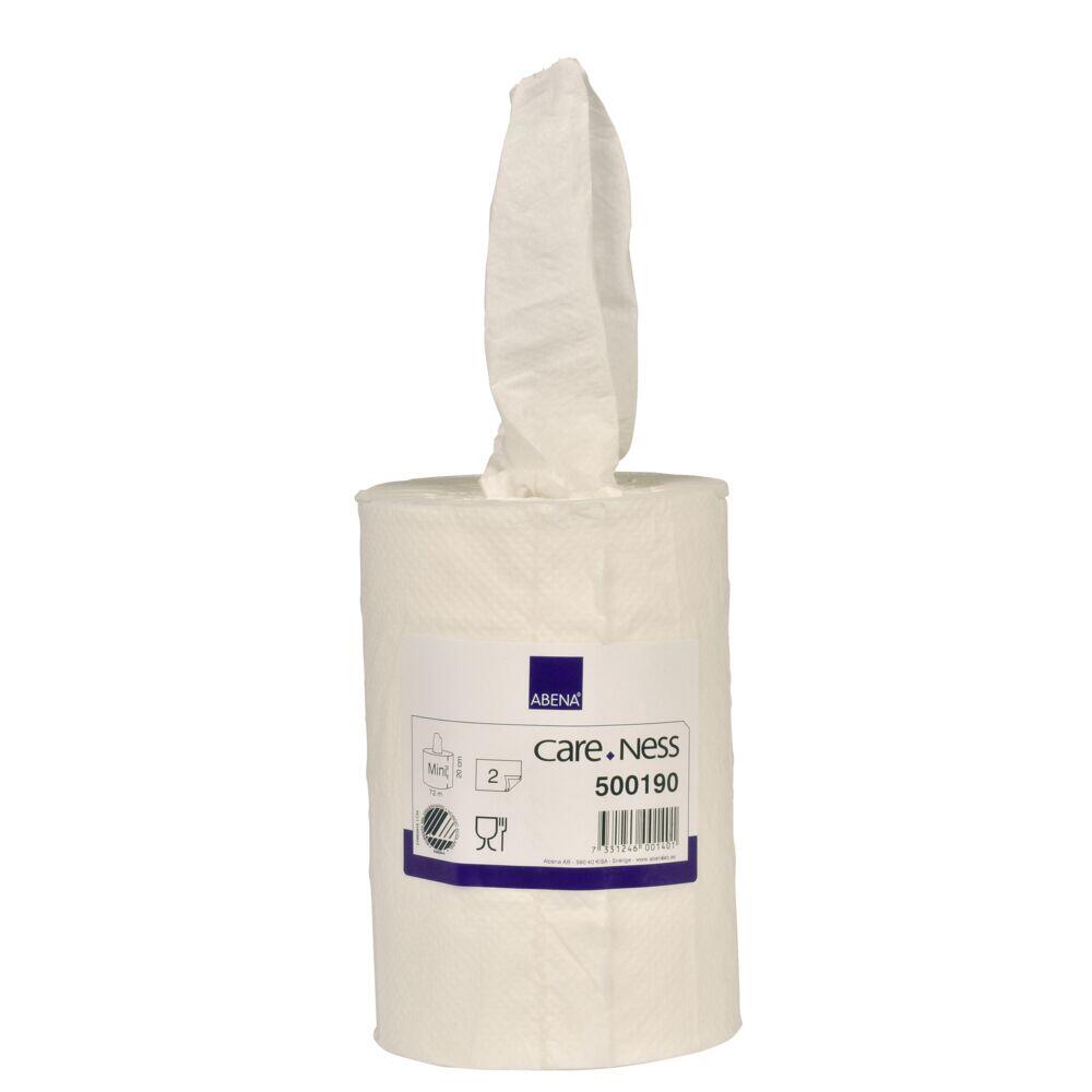 Handtorkrulle Abena Care-Ness Excellent Mini utan Hylsa 2-Lag Vit 72m 12rl
