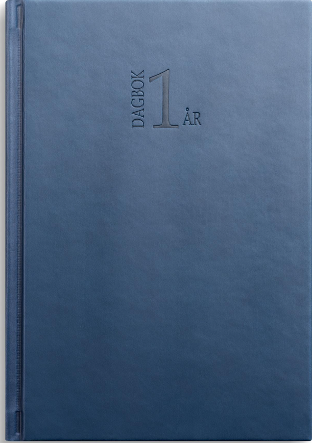 Almanacka Burde 1099 1-årsdagbok Konstläder Blå 2027