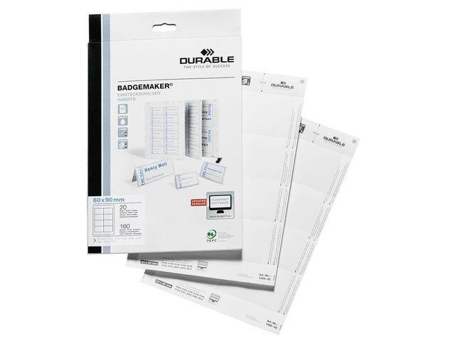 Etiketter Durable Namnskylt 60x90mm 20st