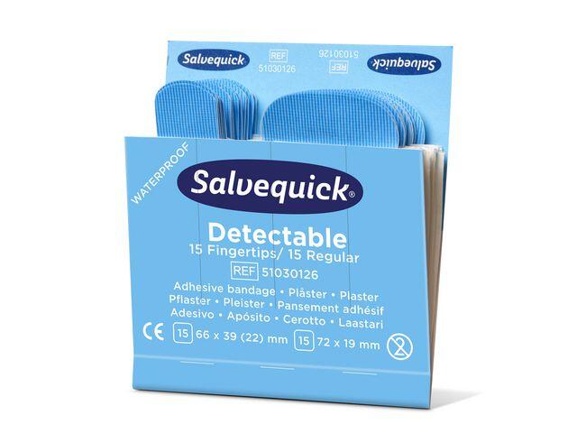 Plåster Blue Detectable Salvequick Fingertopp/Normal 6x30st