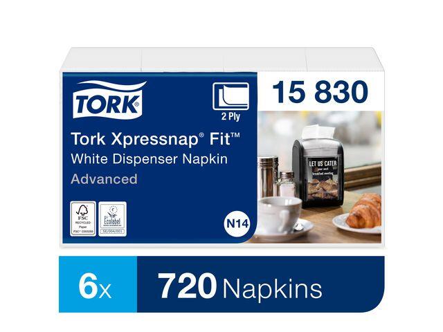 Dispenserservett Tork Xpressnap N14 Vit 6fp